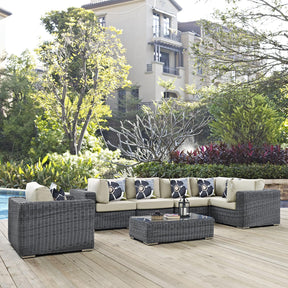 Modway Furniture Modern Summon 7 Piece Outdoor Patio Sunbrella® Sectional Set - EEI-2387