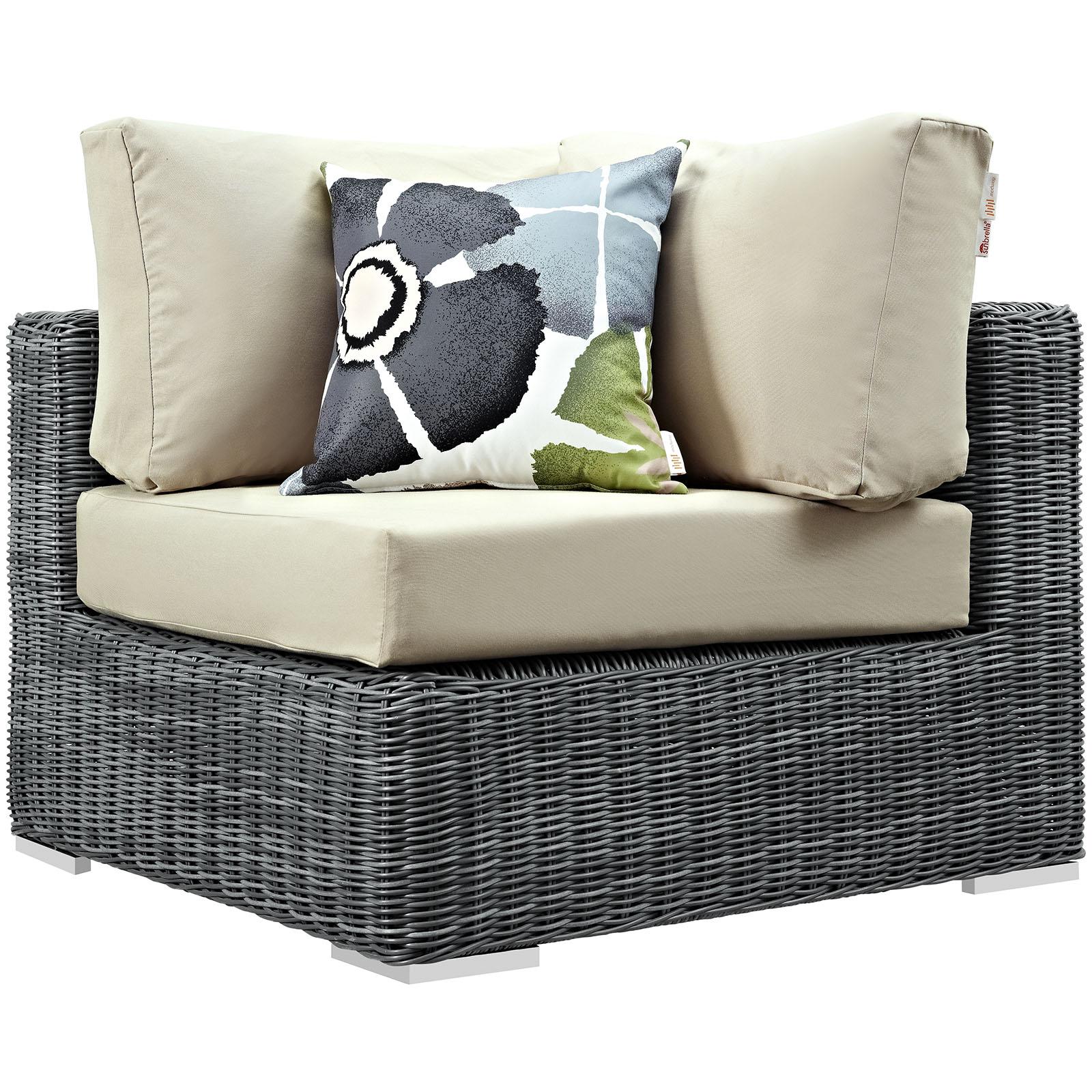 Modway Furniture Modern Summon 5 Piece Outdoor Patio Sunbrella® Sectional Set - EEI-2391