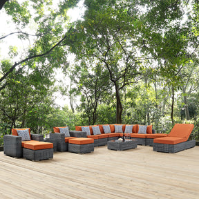 Modway Furniture Modern Summon 12 Piece Outdoor Patio Sunbrella® Sectional Set - EEI-2393-Minimal & Modern
