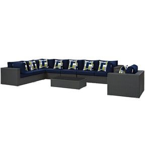 Modway Furniture Modern Sojourn 7 Piece Outdoor Patio Sunbrella® Sectional Set - EEI-2399-Minimal & Modern