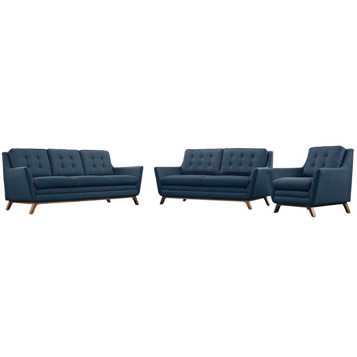 Modway Furniture Modern Beguile Living Room Set Upholstered Fabric Set of 3 - EEI-2431