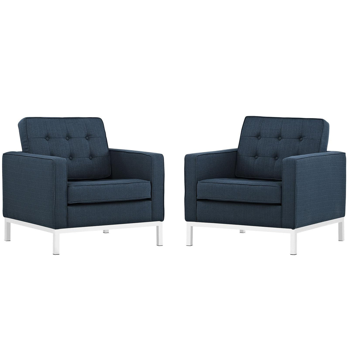 Modway Furniture Modern Loft Armchairs Upholstered Fabric Set of 2 - EEI-2440