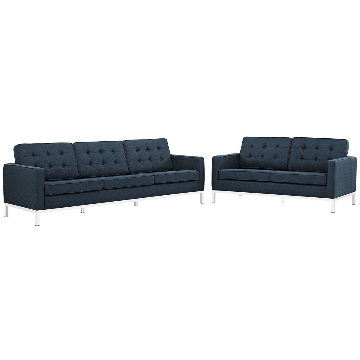 Modway Furniture Modern Loft 2 Piece Upholstered Fabric Sofa and Loveseat Set - EEI-2444