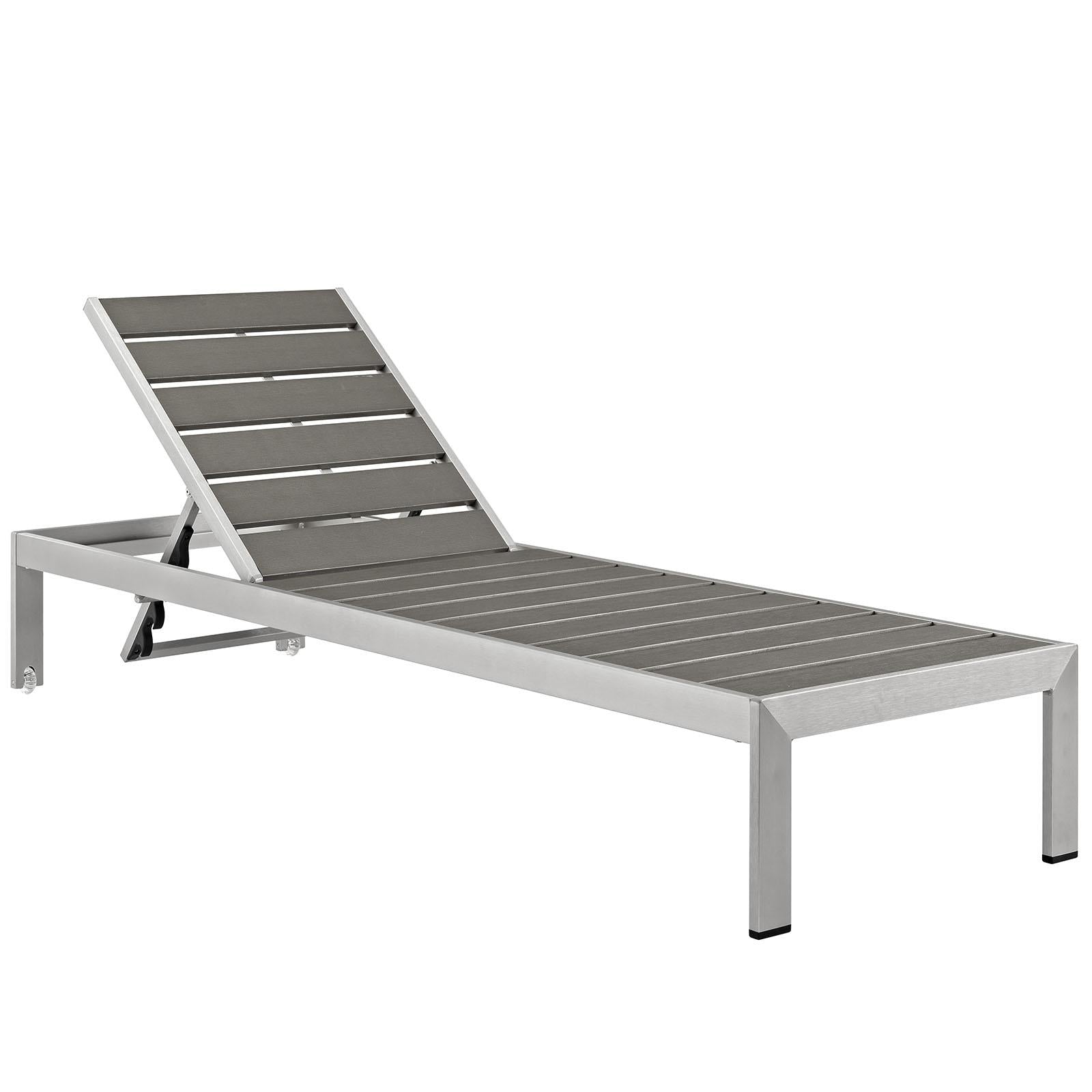 Modway Furniture Modern Shore Chaise Outdoor Patio Aluminum Set of 6 - EEI-2469