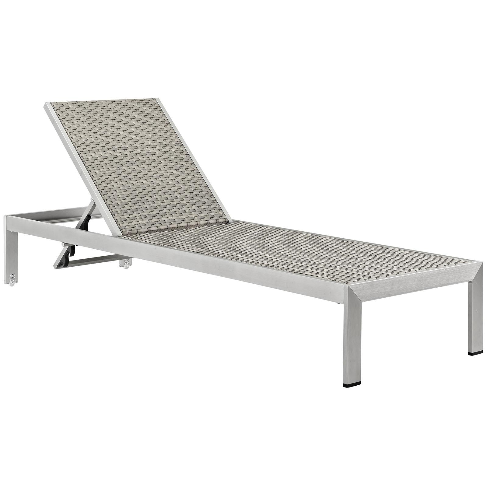 Modway Furniture Modern Shore Chaise Outdoor Patio Aluminum Set of 4 - EEI-2478