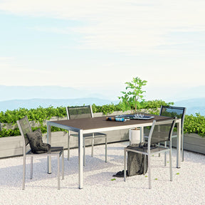 Modway Furniture Modern Shore 5 Piece Outdoor Patio Aluminum Dining Set - EEI-2482