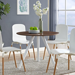 Modway Furniture Modern Lippa 36" Round Walnut Dining Table with Tripod Base - EEI-2523