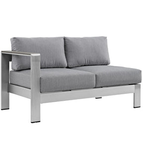 Modway Furniture Modern Shore 6 Piece Outdoor Patio Aluminum Sectional Sofa Set - EEI-2558