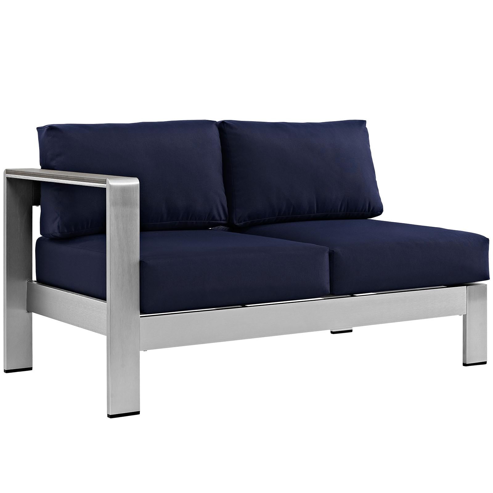 Modway Furniture Modern Shore 6 Piece Outdoor Patio Aluminum Sectional Sofa Set - EEI-2558