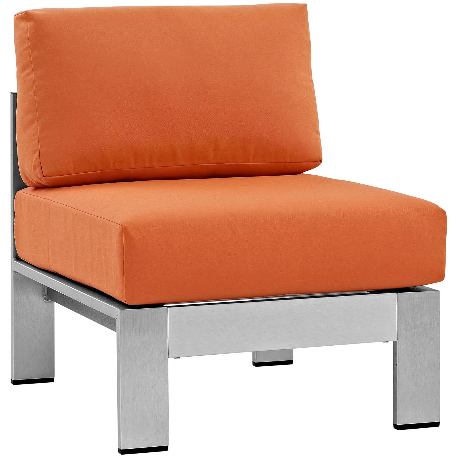 Modway Furniture Modern Shore 7 Piece Outdoor Patio Aluminum Sectional Sofa Set - EEI-2562