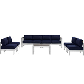 Modway Furniture Modern Shore 7 Piece Outdoor Patio Sectional Sofa Set - EEI-2566