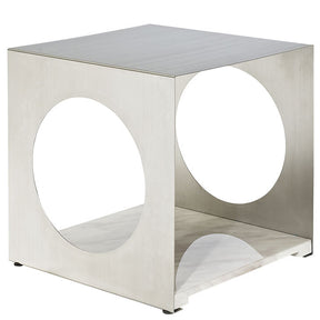 Modway Furniture Modern Stainless Steel and Artificial Marble Base Surpass Side Table EEI-258-WHI-Minimal & Modern