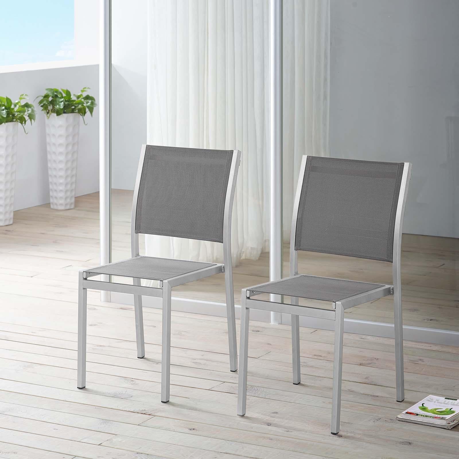 Modway Furniture Modern Shore Side Chair Outdoor Patio Aluminum Set of 2 - EEI-2585