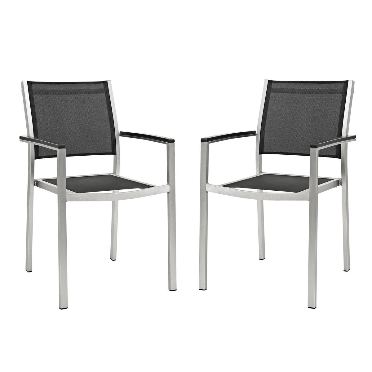 Modway Furniture Modern Shore Dining Chair Outdoor Patio Aluminum Set of 2 - EEI-2586