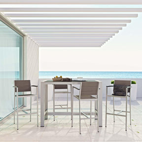Modway Furniture Modern Shore 5 Piece Outdoor Patio Aluminum Dining Set - EEI-2588