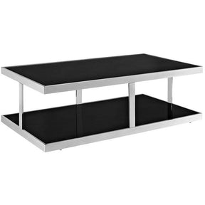 Modway Furniture Modern Two Level Metal Absorb Coffee Table in Black EEI-259-BLK-Minimal & Modern