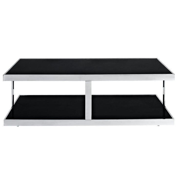 Modway Furniture Modern Two Level Metal Absorb Coffee Table in Black EEI-259-BLK-Minimal & Modern