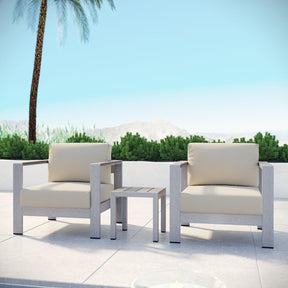 Modway Furniture Modern Shore 3 Piece Outdoor Patio Aluminum Set - EEI-2599