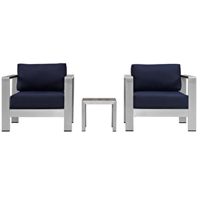Modway Furniture Modern Shore 3 Piece Outdoor Patio Aluminum Set - EEI-2599