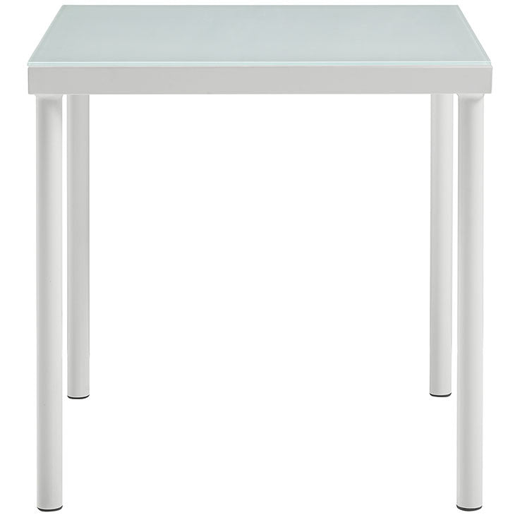 Modway Furniture Modern Harmony Outdoor Patio Aluminum Side Table In White EEI-2604-WHI-Minimal & Modern