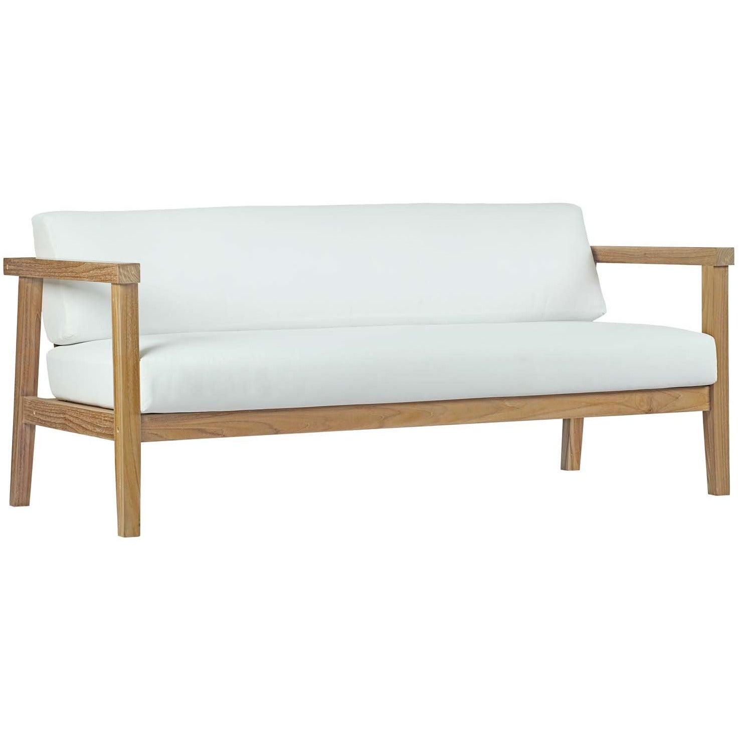 Modway Furniture Modern Bayport Outdoor Patio Teak Loveseat - EEI-2696-Minimal & Modern