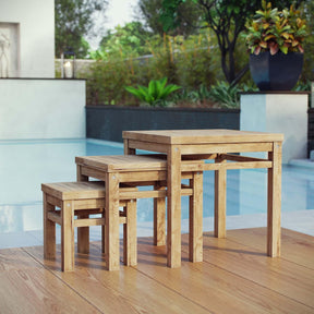 Modway Furniture Modern Marina Outdoor Patio Teak Nesting Table - EEI-2704