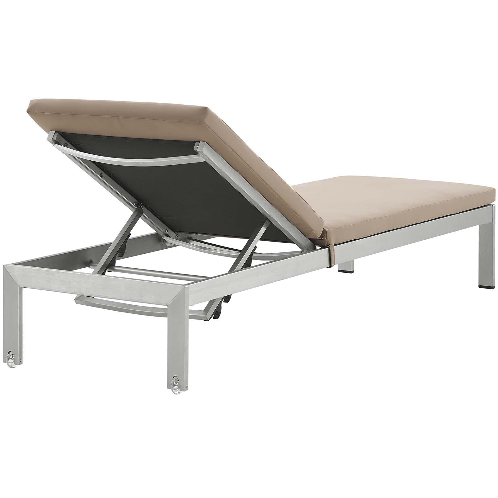 Modway Furniture Modern Shore 3 Piece Outdoor Patio Aluminum Chaise with Cushions - EEI-2736