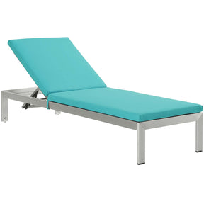 Modway Furniture Modern Shore 3 Piece Outdoor Patio Aluminum Chaise with Cushions - EEI-2736