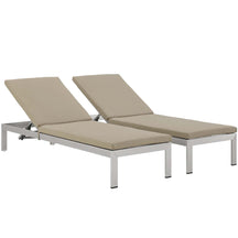 Modway Furniture Modern Shore Chaise with Cushions Outdoor Patio Aluminum Set of 2 - EEI-2737