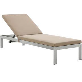 Modway Furniture Modern Shore Chaise with Cushions Outdoor Patio Aluminum Set of 2 - EEI-2737