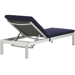 Modway Furniture Modern Shore Chaise with Cushions Outdoor Patio Aluminum Set of 4 - EEI-2738