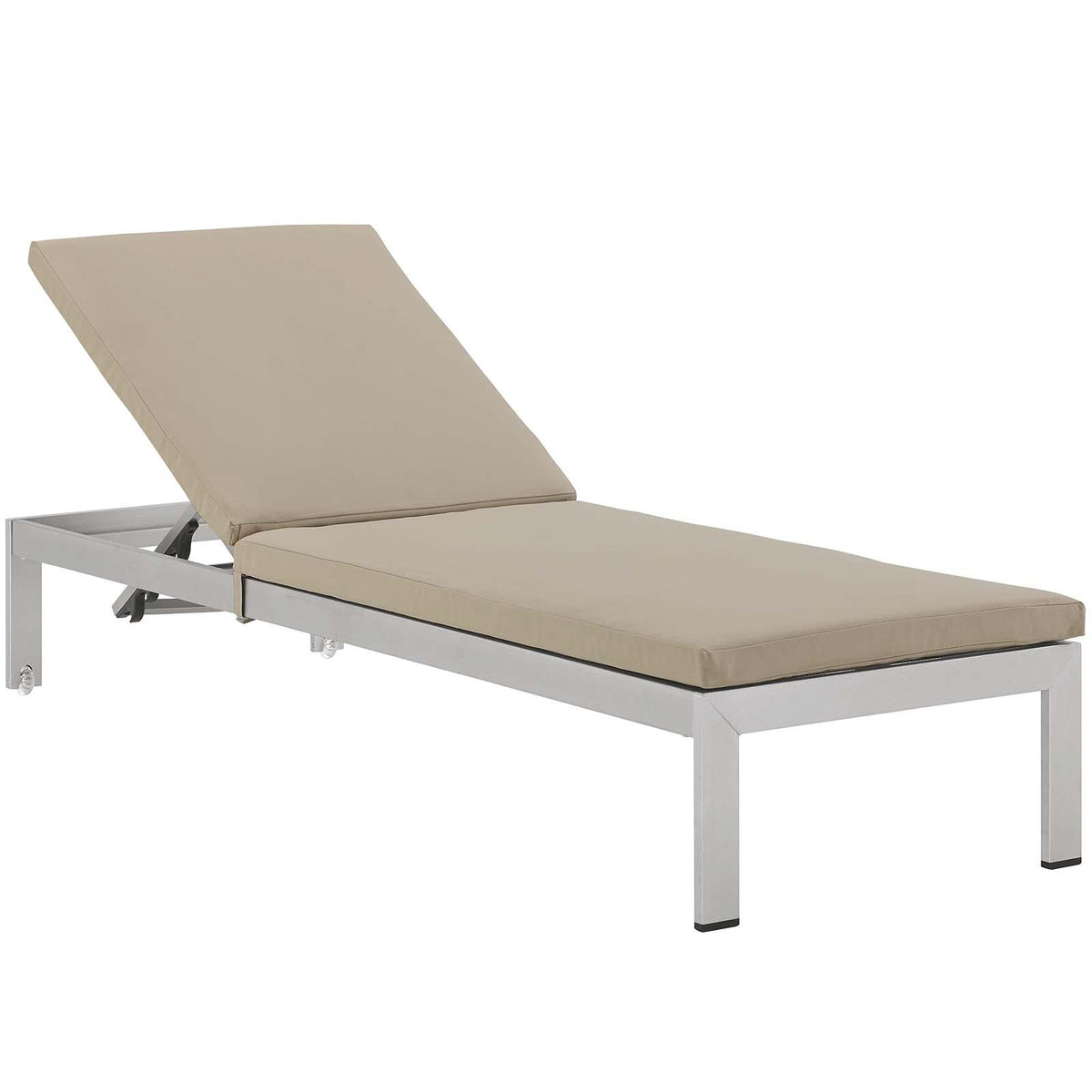 Modway Furniture Modern Shore Chaise with Cushions Outdoor Patio Aluminum Set of 6 - EEI-2739