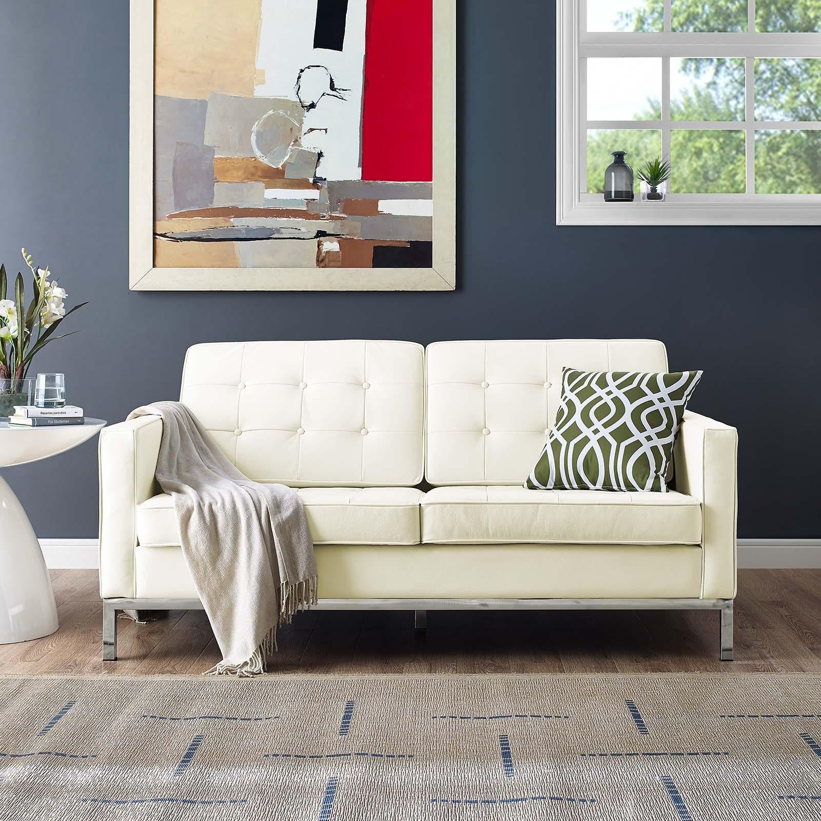 Modway Furniture Modern Loft Leather Loveseat - EEI-2780