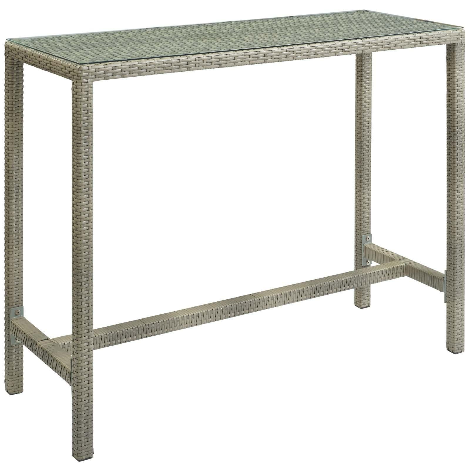 Modway Furniture Modern Conduit Outdoor Patio Wicker Rattan Large Bar Table - EEI-2804