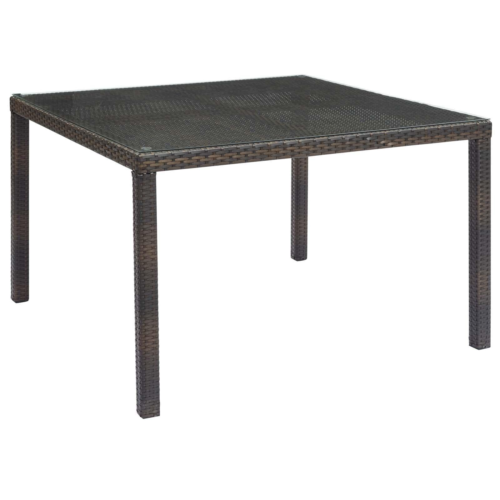Modway Furniture Modern Conduit 47" Outdoor Patio Wicker Rattan Dining Table - EEI-2805