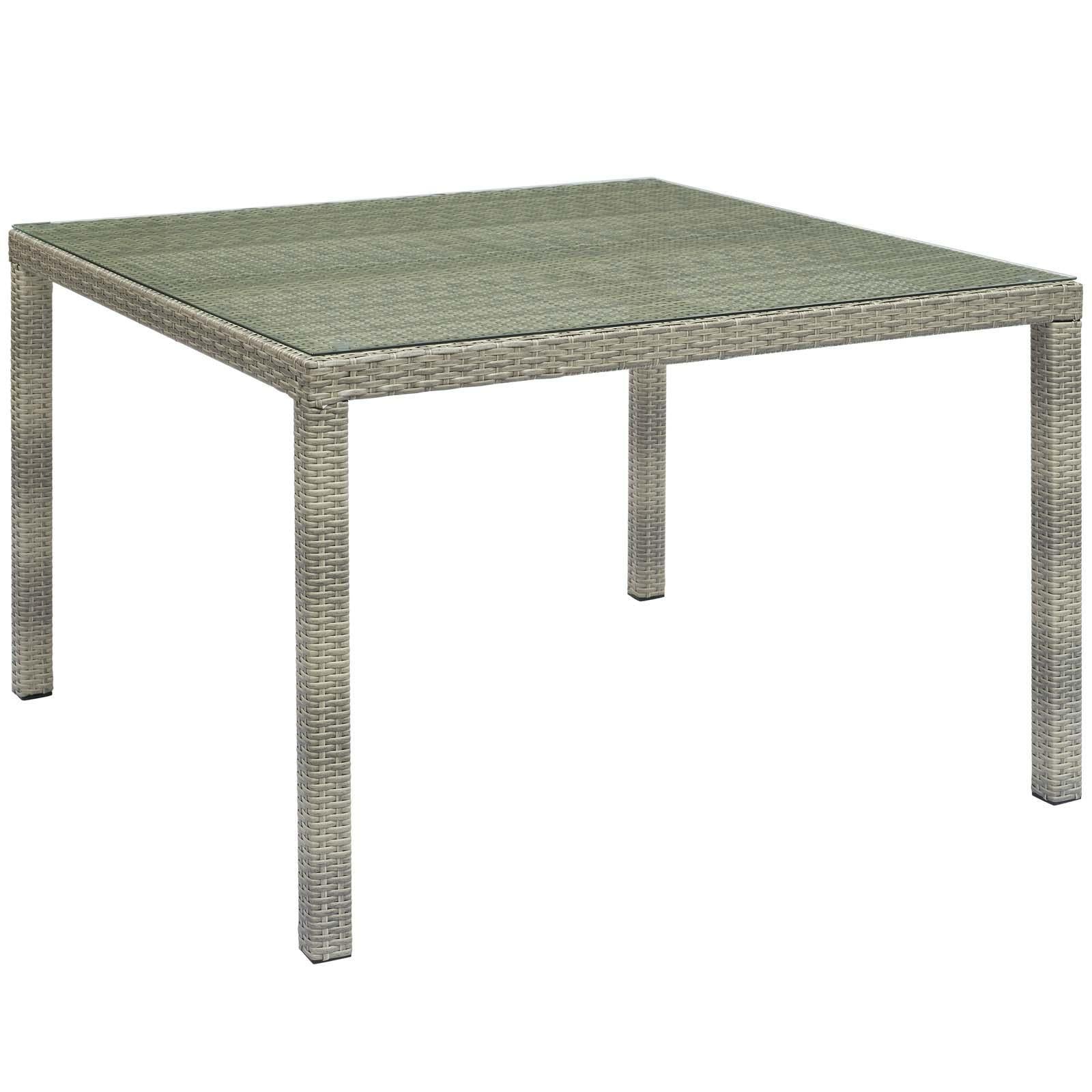 Modway Furniture Modern Conduit 47" Square Outdoor Patio Wicker Rattan Table - EEI-2806