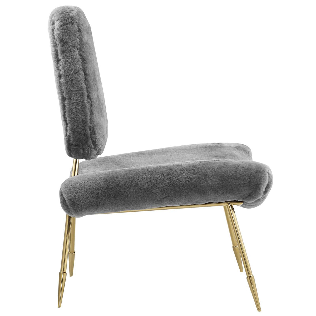 Modway Furniture Modern Ponder Upholstered Sheepskin Fur Lounge Chair - EEI-2810