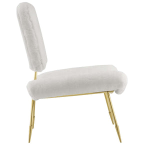 Modway Furniture Modern Ponder Upholstered Sheepskin Fur Lounge Chair - EEI-2810