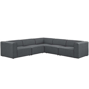 Modway Furniture Modern Mingle 5 Piece Upholstered Fabric Sectional Sofa Set - EEI-2835