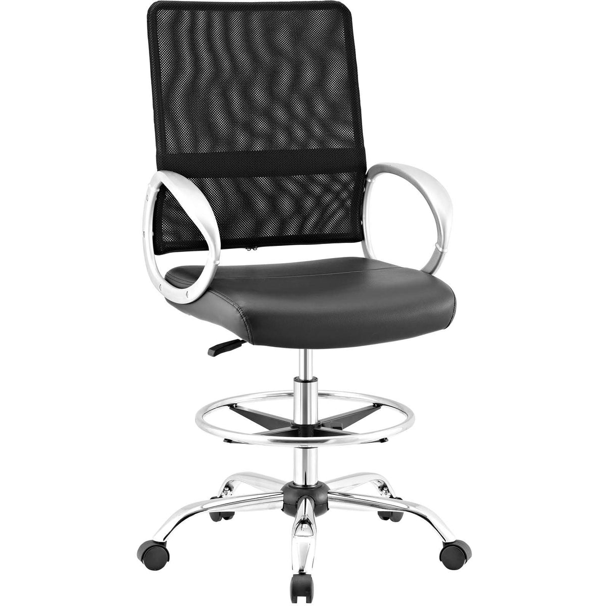 Modway Furniture Modern Command Mesh and Vinyl Drafting Chair - EEI-2865-Minimal & Modern