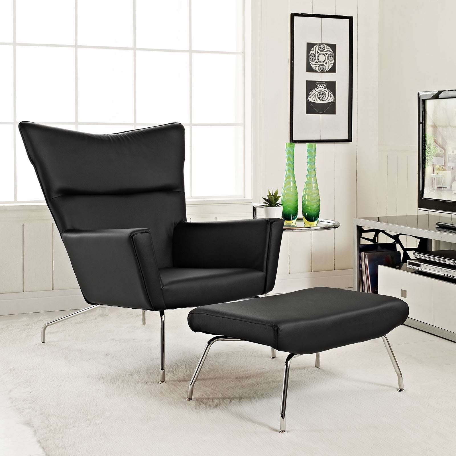 Modway Furniture Modern Class Leather Lounge Chair EEI-287-Minimal & Modern