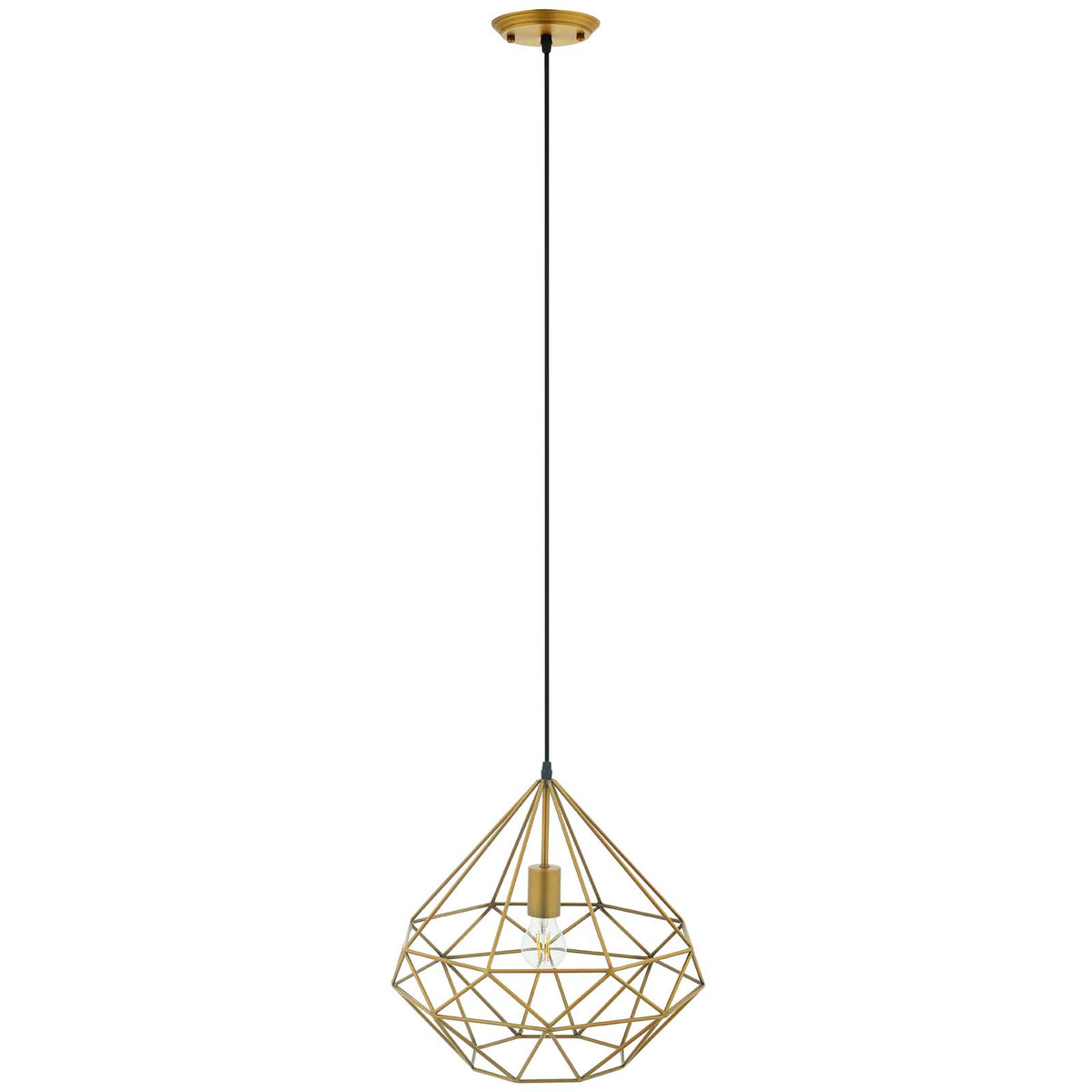 Modway Furniture Modern Rarity Diamond-Shaped Brass Pendant Light - EEI-2910