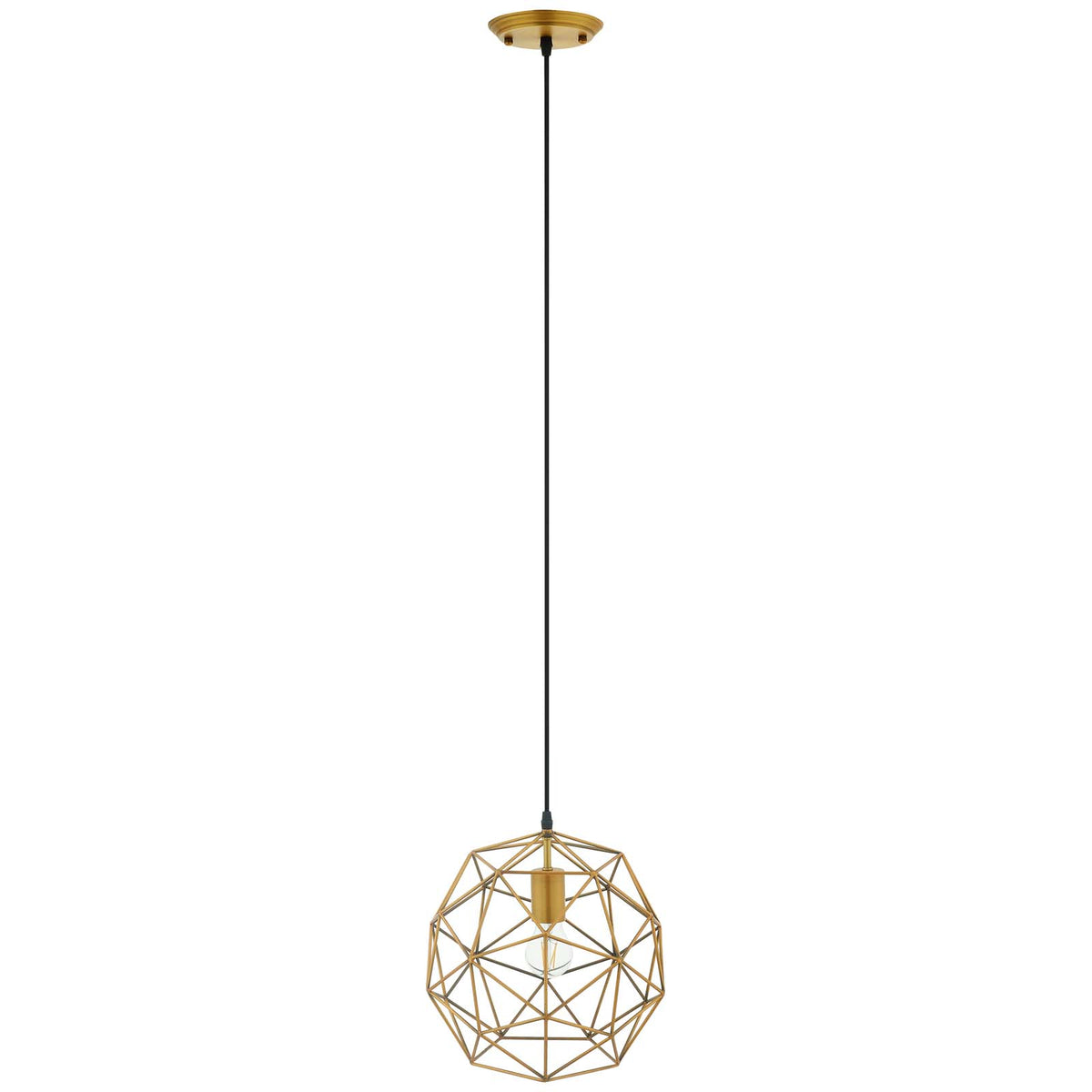 Modway Furniture Modern Rarity Geometric Decagon-Shaped Brass Pendant Light - EEI-2911