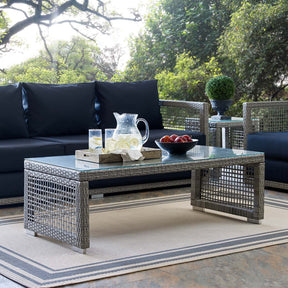 Modway Furniture Modern Aura Rattan Outdoor Patio Coffee Table - EEI-2919