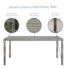 Modway Furniture Modern Aura 68" Outdoor Patio Wicker Rattan Dining Table - EEI-2921