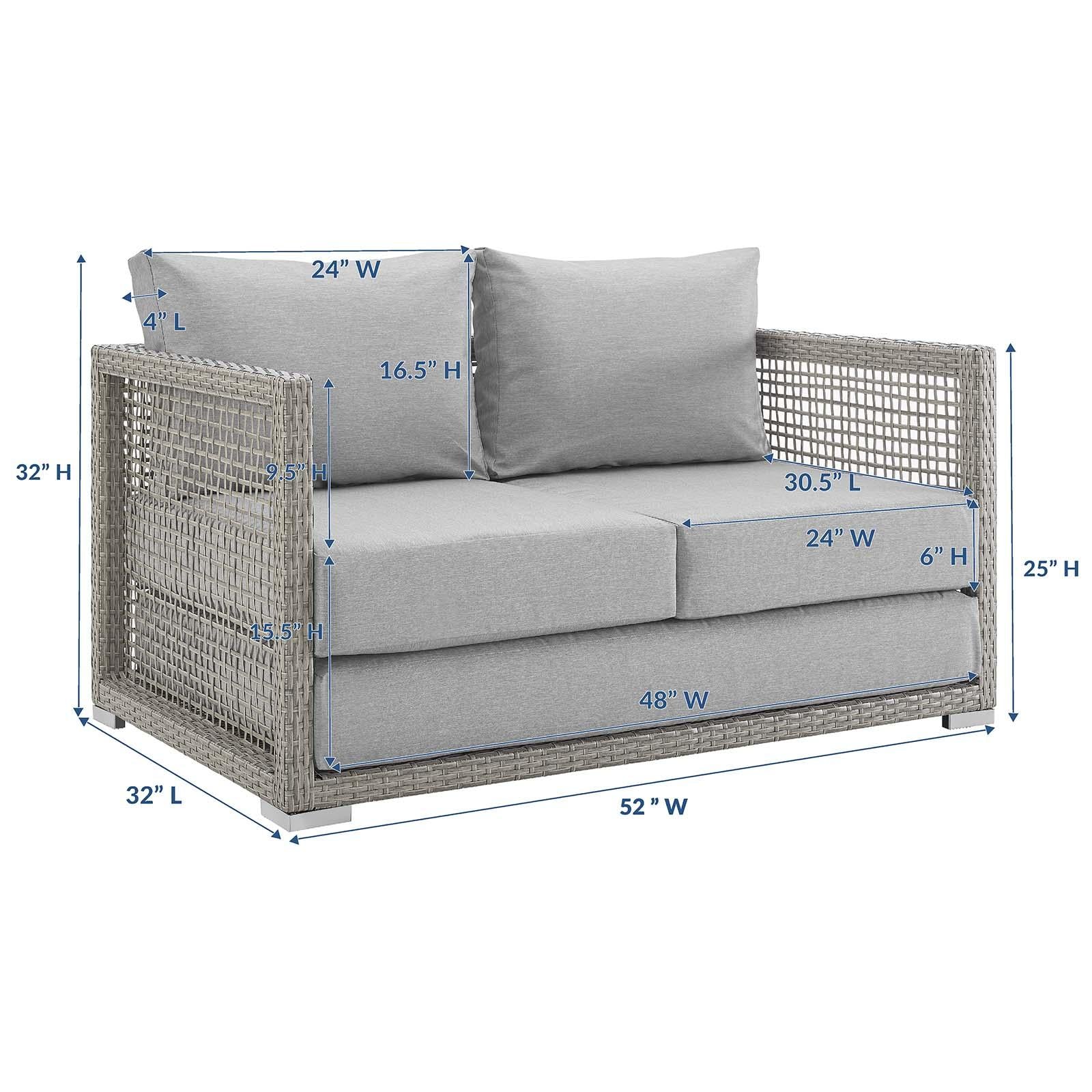 Modway Furniture Modern Aura Outdoor Patio Wicker Rattan Loveseat - EEI-2924