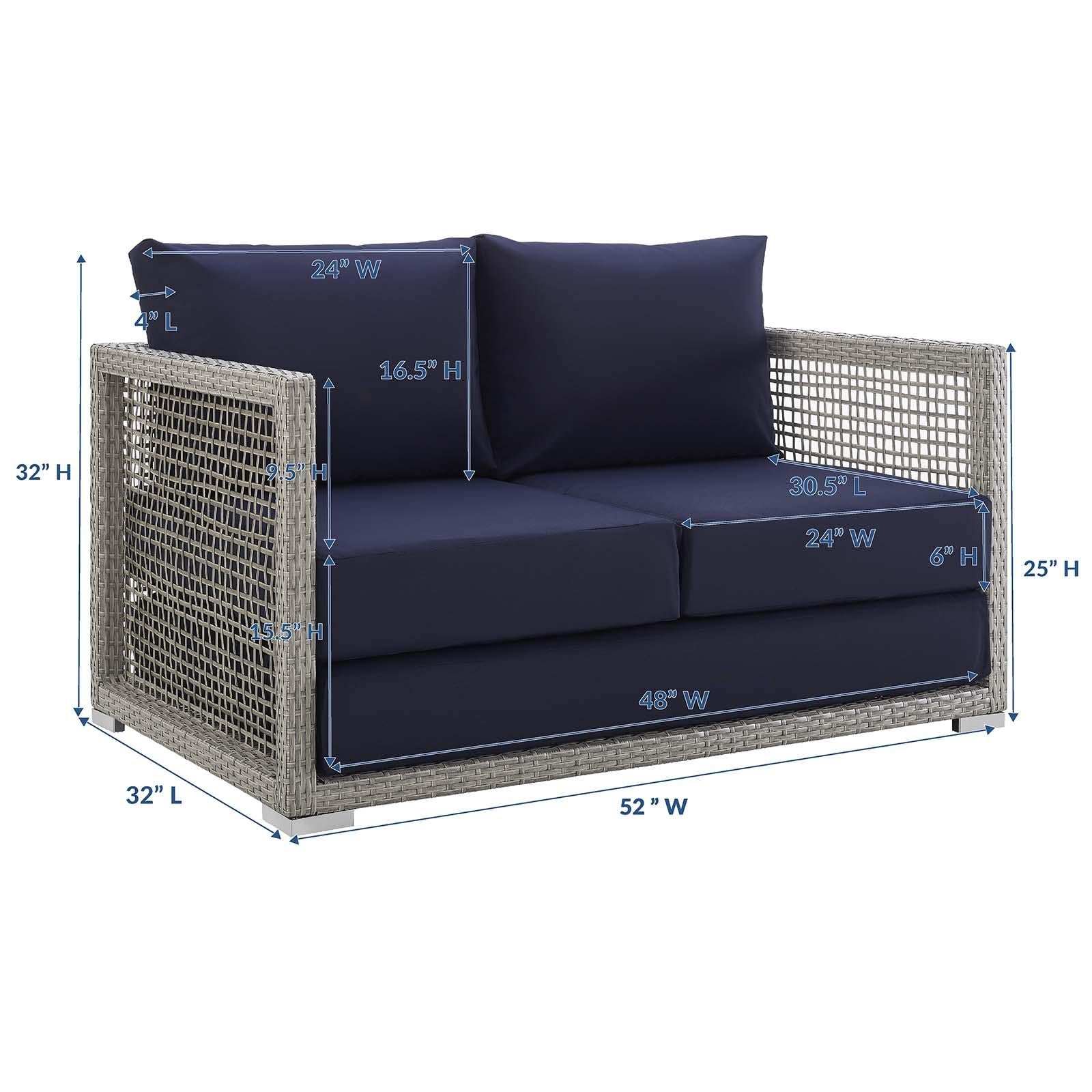 Modway Furniture Modern Aura Outdoor Patio Wicker Rattan Loveseat - EEI-2924