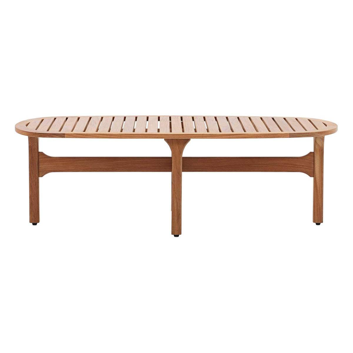 Modway Furniture Modern Saratoga Outdoor Patio Premium Grade A Teak Wood Oval Coffee Table - EEI-2930