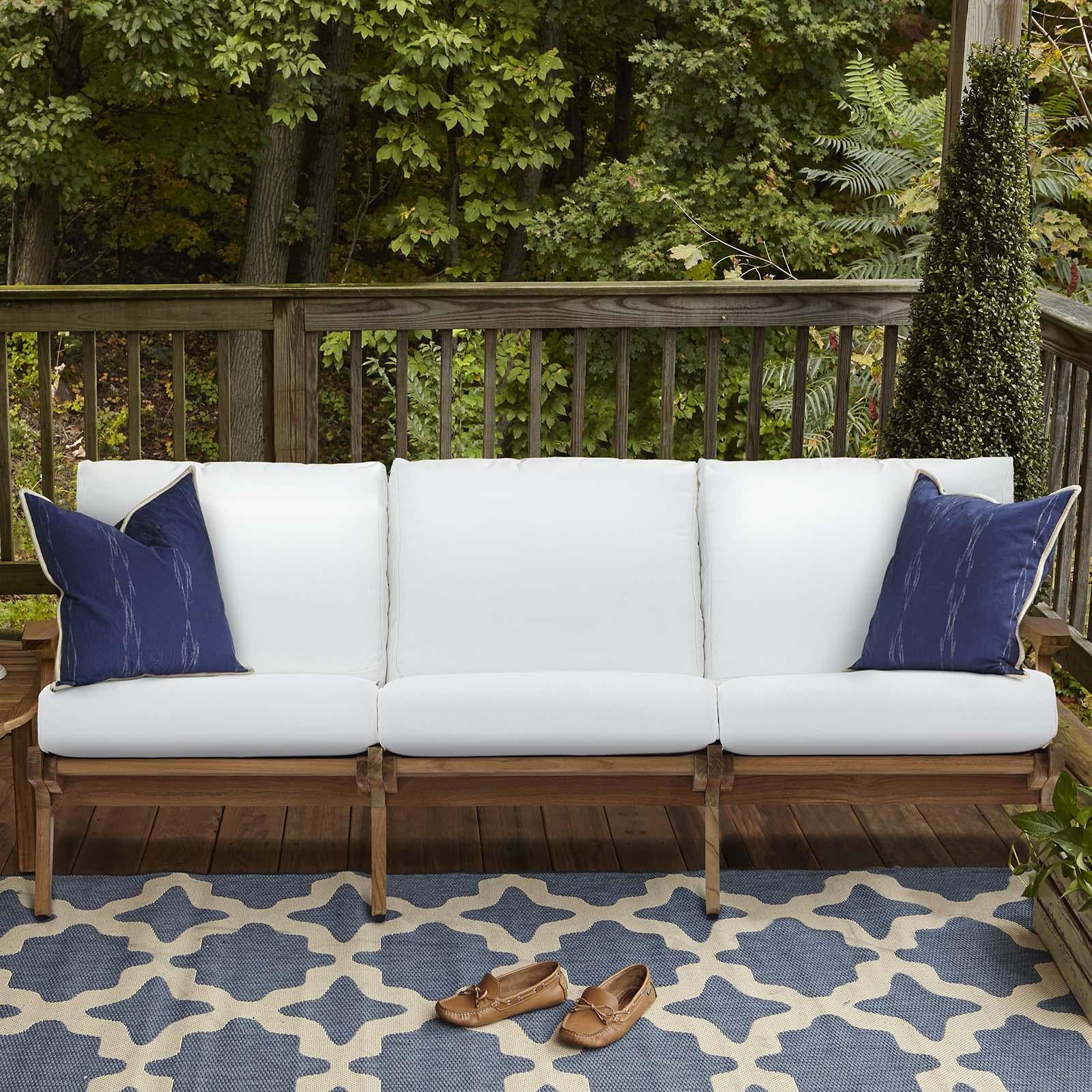 Modway Furniture Modern Saratoga Outdoor Patio Premium Grade A Teak Wood Sofa - EEI-2934