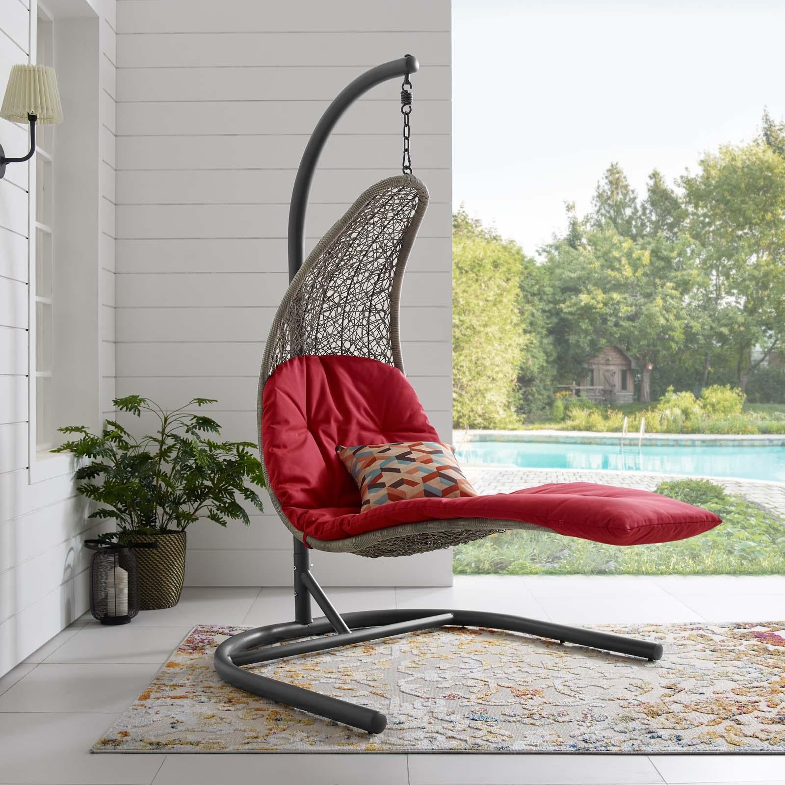 Modway Furniture Modern Landscape Hanging Chaise Lounge Outdoor Patio Swing Chair - EEI-2952